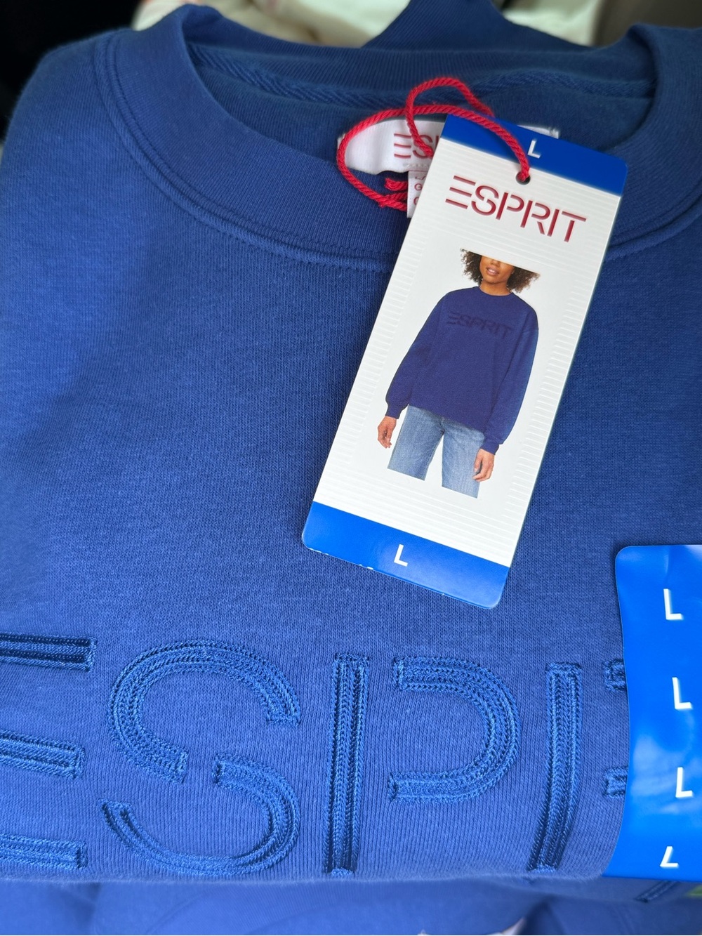 Esprit Navy Blue Embroidered Logo Sweatshirt